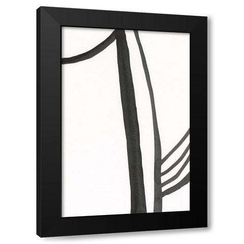 Ink Lines I Black Modern Wood Framed Art Print with Double Matting by Moore, Regina