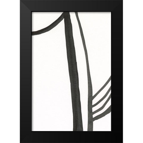 Ink Lines I Black Modern Wood Framed Art Print by Moore, Regina