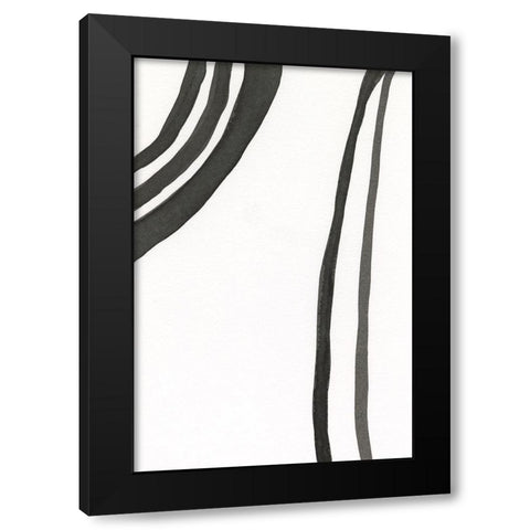 Ink Lines III Black Modern Wood Framed Art Print with Double Matting by Moore, Regina