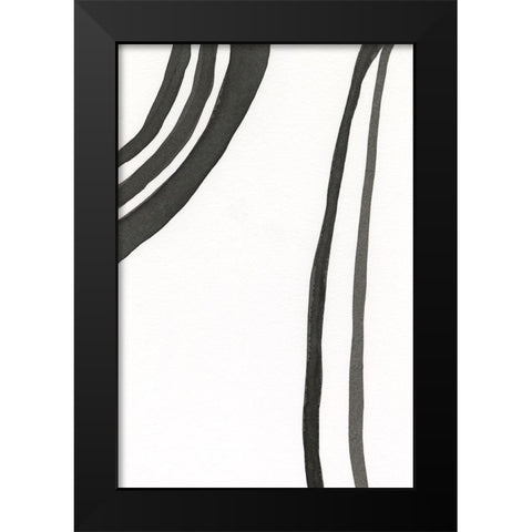 Ink Lines III Black Modern Wood Framed Art Print by Moore, Regina