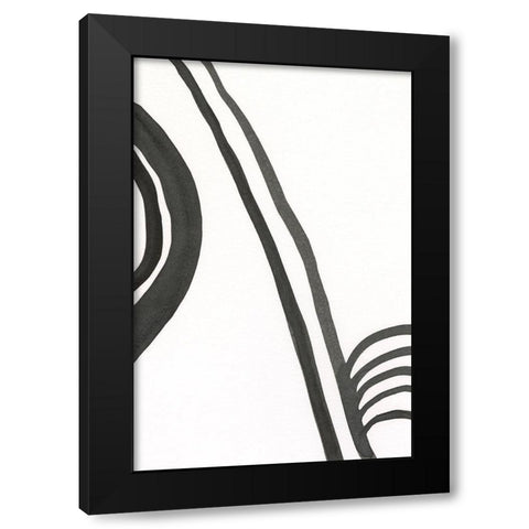 Ink Lines IV Black Modern Wood Framed Art Print with Double Matting by Moore, Regina