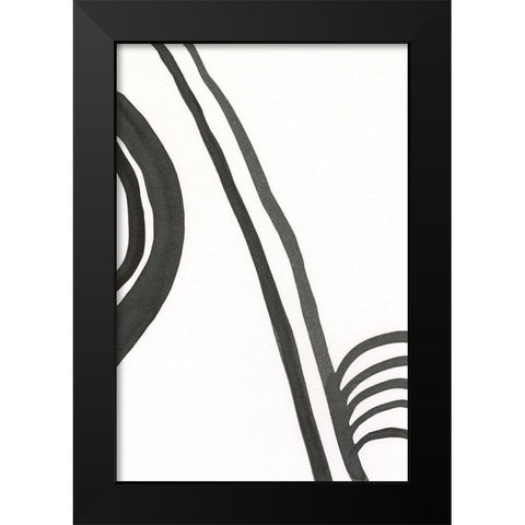 Ink Lines IV Black Modern Wood Framed Art Print by Moore, Regina