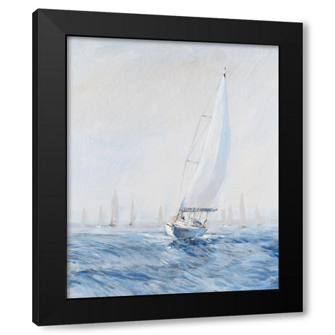 Sailing Upwind I Black Modern Wood Framed Art Print by OToole, Tim