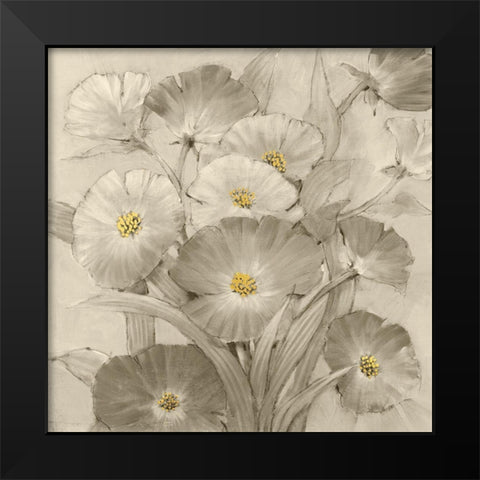 Monochrome Flower Garden I Black Modern Wood Framed Art Print by OToole, Tim
