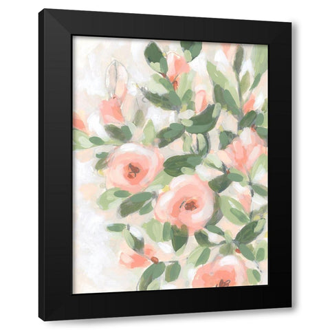 Rose Bower I Black Modern Wood Framed Art Print by Vess, June Erica