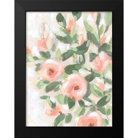 Rose Bower I Black Modern Wood Framed Art Print by Vess, June Erica