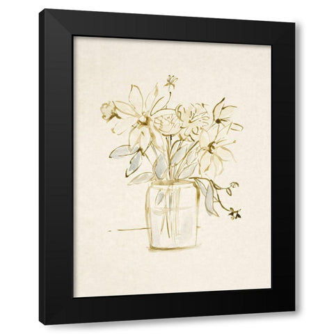 Faded Flower Arrangment I Black Modern Wood Framed Art Print with Double Matting by Barnes, Victoria