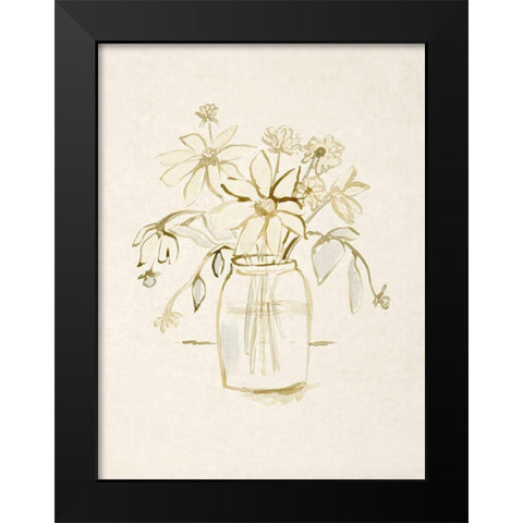 Faded Flower Arrangment II Black Modern Wood Framed Art Print by Barnes, Victoria