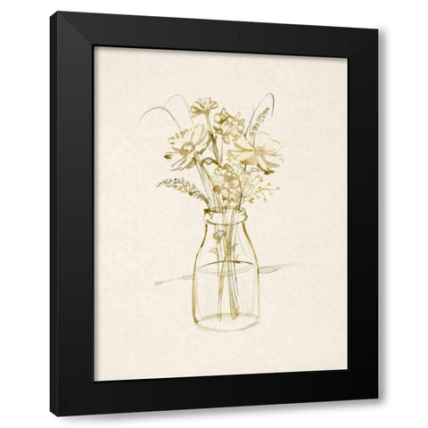 Faded Flower Arrangment III Black Modern Wood Framed Art Print with Double Matting by Barnes, Victoria