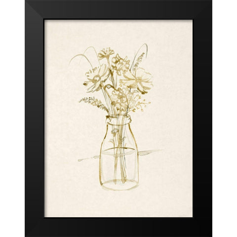 Faded Flower Arrangment III Black Modern Wood Framed Art Print by Barnes, Victoria