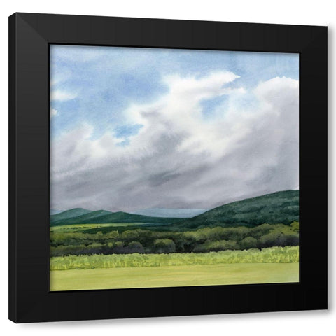 Sapphire Mountains II Black Modern Wood Framed Art Print by Popp, Grace