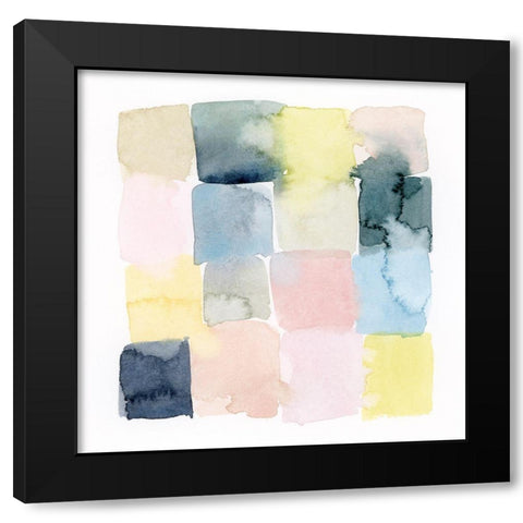 Pastel Patches I Black Modern Wood Framed Art Print with Double Matting by Popp, Grace