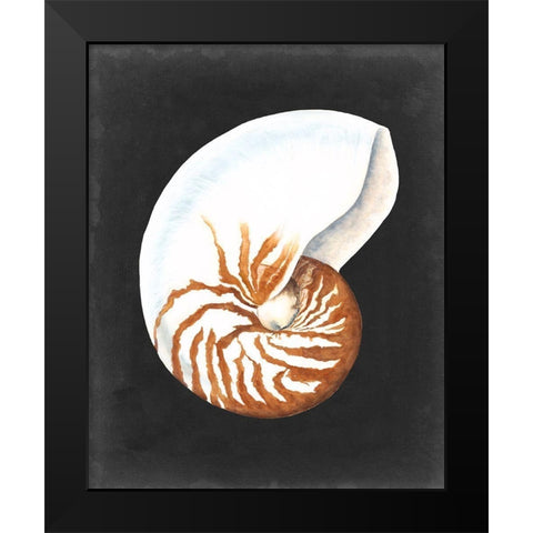 Graphic Nautilus Black Modern Wood Framed Art Print by Willett, Michael