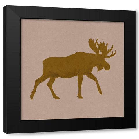 Golden Moose I Black Modern Wood Framed Art Print by Green, Jacob