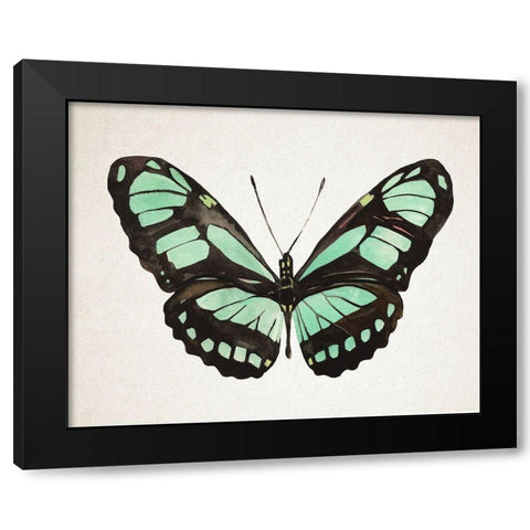 Mint Butterfly II Black Modern Wood Framed Art Print by Warren, Annie