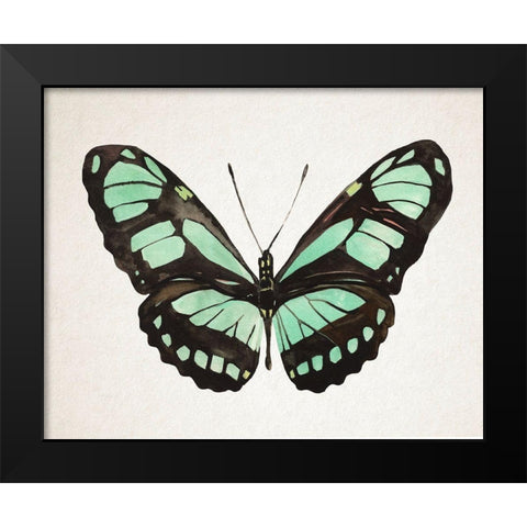 Mint Butterfly II Black Modern Wood Framed Art Print by Warren, Annie
