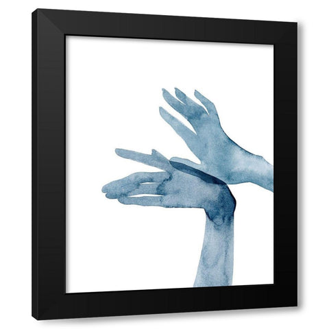 Shadow Hands I Black Modern Wood Framed Art Print with Double Matting by Popp, Grace