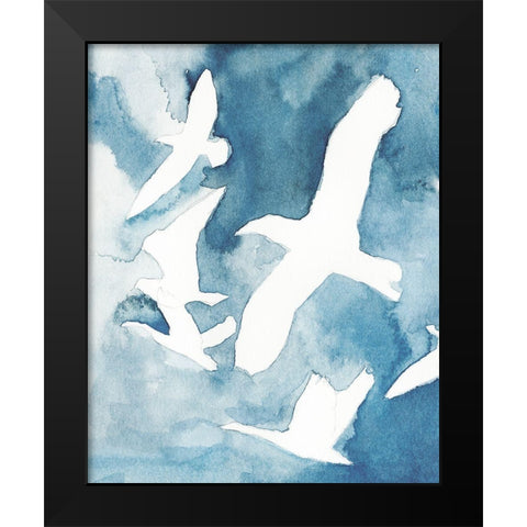 Soaring Flock I Black Modern Wood Framed Art Print by Warren, Annie