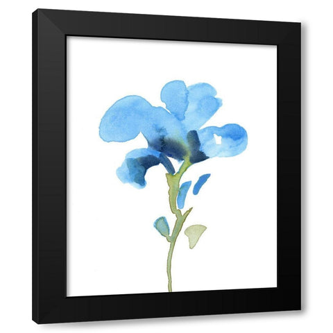 Striking Blue Iris I Black Modern Wood Framed Art Print by Green, Jacob