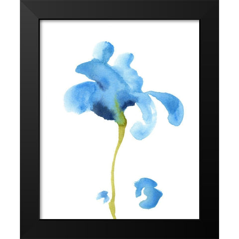 Striking Blue Iris II Black Modern Wood Framed Art Print by Green, Jacob