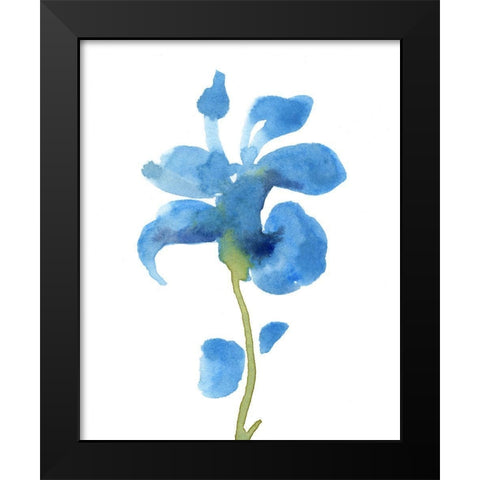 Striking Blue Iris III Black Modern Wood Framed Art Print by Green, Jacob