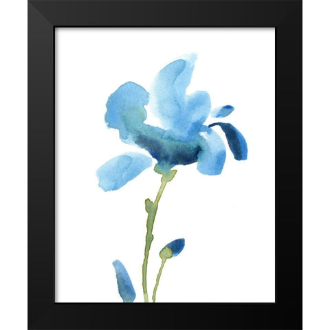 Striking Blue Iris IV Black Modern Wood Framed Art Print by Green, Jacob