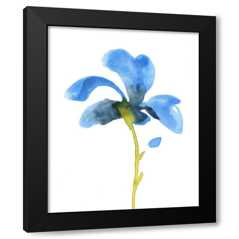 Striking Blue Iris VI Black Modern Wood Framed Art Print by Green, Jacob