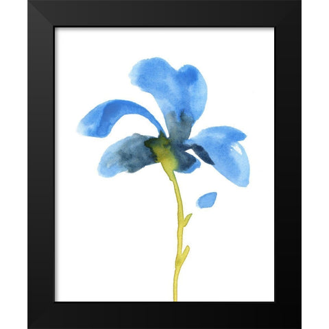 Striking Blue Iris VI Black Modern Wood Framed Art Print by Green, Jacob
