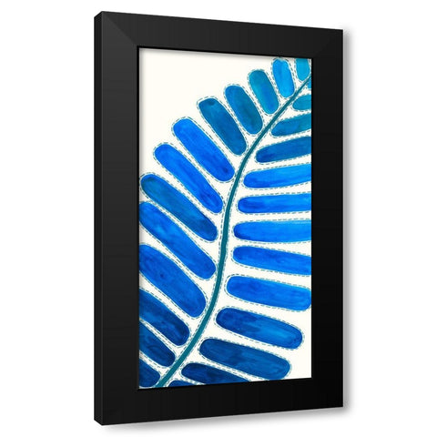 Mod Leaf Motif I Black Modern Wood Framed Art Print with Double Matting by Moore, Regina