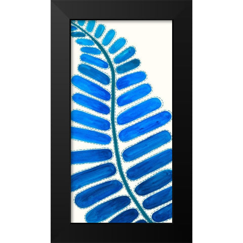Mod Leaf Motif II Black Modern Wood Framed Art Print by Moore, Regina