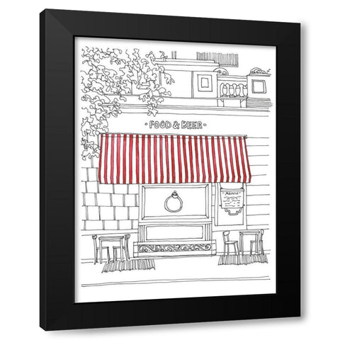 Striped Awning II Black Modern Wood Framed Art Print by Moore, Regina