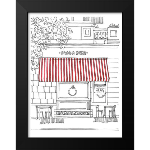 Striped Awning II Black Modern Wood Framed Art Print by Moore, Regina