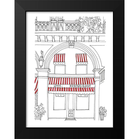 Striped Awning IV Black Modern Wood Framed Art Print by Moore, Regina