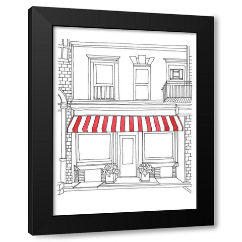 Striped Awning V Black Modern Wood Framed Art Print with Double Matting by Moore, Regina