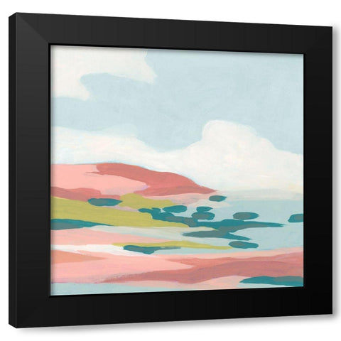 Colorful Coast I Black Modern Wood Framed Art Print by Vess, June Erica