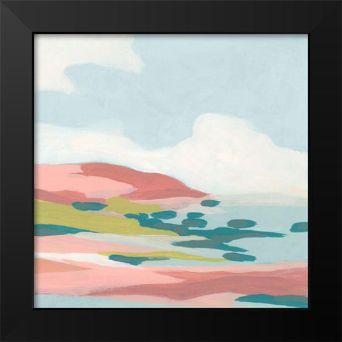 Colorful Coast I Black Modern Wood Framed Art Print by Vess, June Erica