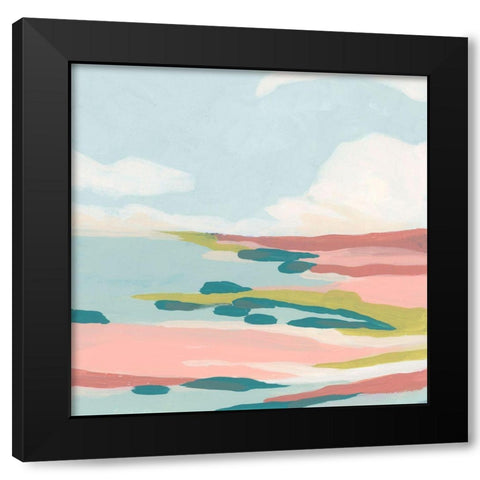 Colorful Coast II Black Modern Wood Framed Art Print by Vess, June Erica