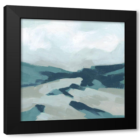 Blue Tonescape I Black Modern Wood Framed Art Print with Double Matting by Vess, June Erica