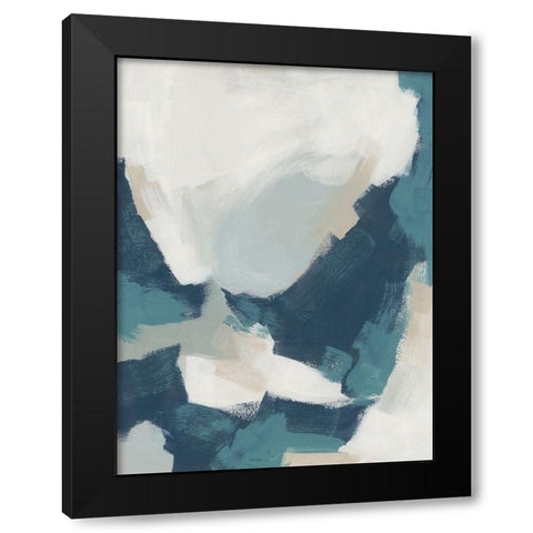 Brushy Blues I Black Modern Wood Framed Art Print by Vess, June Erica