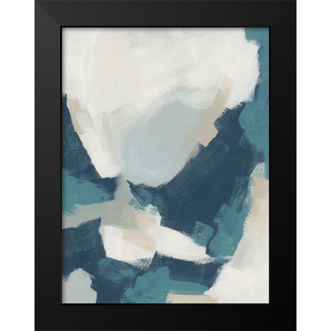 Brushy Blues I Black Modern Wood Framed Art Print by Vess, June Erica