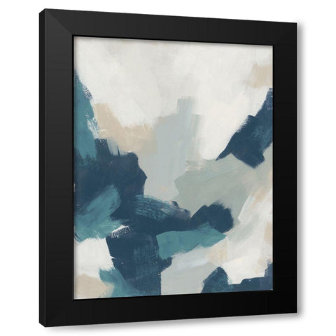 Brushy Blues II Black Modern Wood Framed Art Print with Double Matting by Vess, June Erica