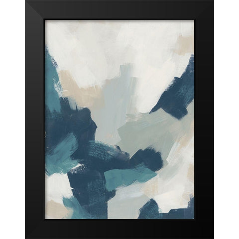 Brushy Blues II Black Modern Wood Framed Art Print by Vess, June Erica