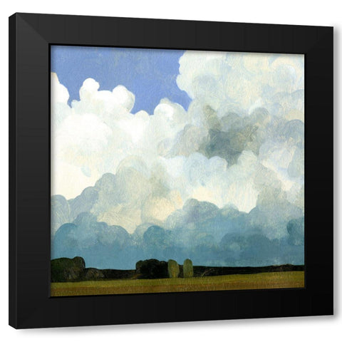 Blue Cumulus I Black Modern Wood Framed Art Print with Double Matting by Caroline, Emma