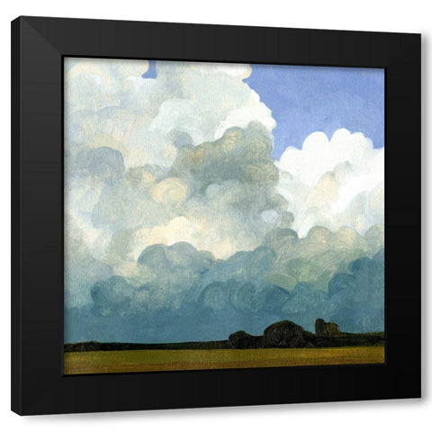 Blue Cumulus II Black Modern Wood Framed Art Print by Caroline, Emma