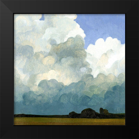 Blue Cumulus II Black Modern Wood Framed Art Print by Caroline, Emma