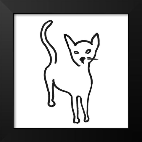 Kitteh I Black Modern Wood Framed Art Print by Longley, Alicia