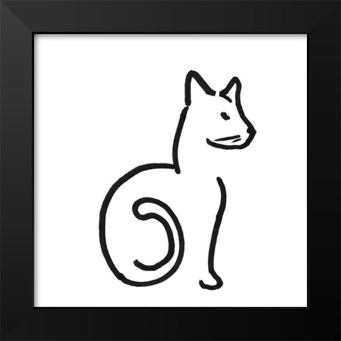 Kitteh II Black Modern Wood Framed Art Print by Longley, Alicia