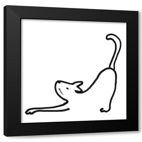Kitteh III Black Modern Wood Framed Art Print by Longley, Alicia