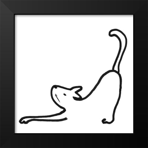 Kitteh III Black Modern Wood Framed Art Print by Longley, Alicia