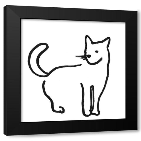 Kitteh IV Black Modern Wood Framed Art Print by Longley, Alicia